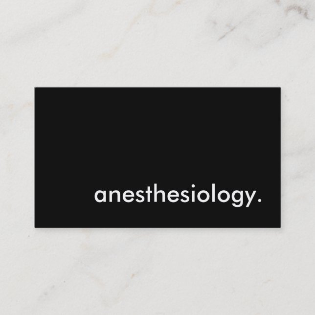 Carte De Visite anesthésiologie. (Devant)