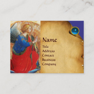 CARTE DE VISITE ANGE EN ROUGE OR ET BLEU