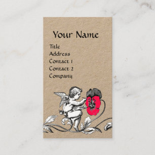 Carte De Visite ANGE PEINTURE D'UNE FLEURS ROSE, MONOGRAM Papier K