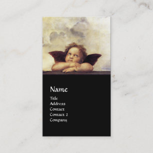 Carte De Visite ANGELS - Cherubs ailés, noir