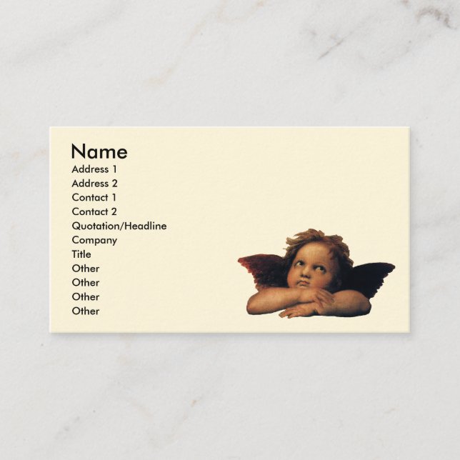 Carte De Visite Anges de la Madone Sixtine par Raphaël Sanzio (Devant)