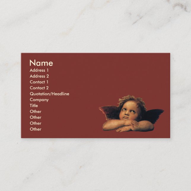 Carte De Visite Anges de la Madone Sixtine par Raphaël Sanzio (Devant)