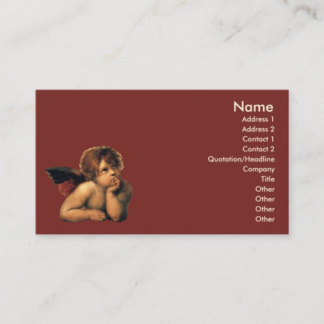 Carte De Visite Anges de la Madone Sixtine par Raphaël Sanzio (Devant)