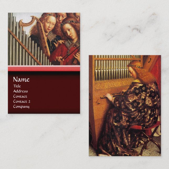 Carte De Visite ANGES JOUER MUSIQUE, détails (Devant / Derrière)