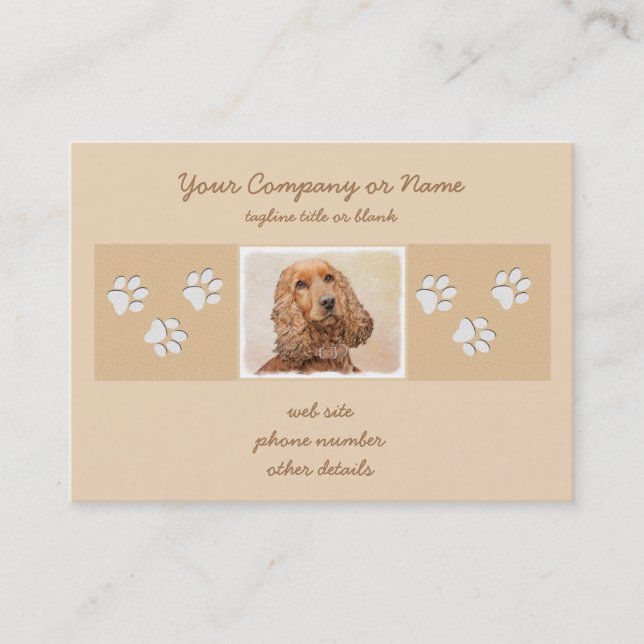 Carte De Visite Anglais Cocker Peinture Espagnole - Art Chien orig (Devant)