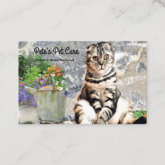 Carte de visite anglais mignon de coutume de chat