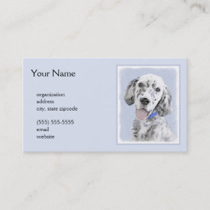Carte De Visite Anglais Setter Blue Belton Peinture Chien Art
