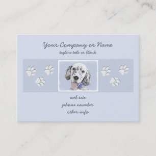 Carte De Visite Anglais Setter Blue Belton Peinture Chien Art
