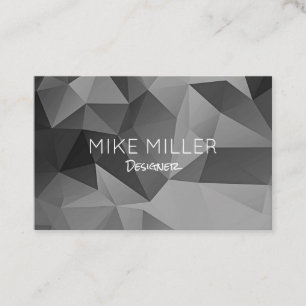 Carte De Visite Angles géométriques polis Gris Cool moderne