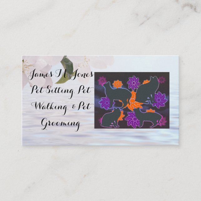 Carte De Visite Animal animal animal animal assis chat Chien d'aff (Devant)