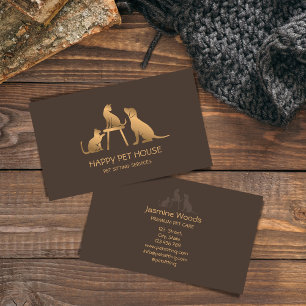 Carte De Visite Animal assis chien de promenade Chat vétérinaire a