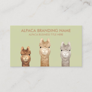 Carte De Visite Animal Brown vert Alpaca
