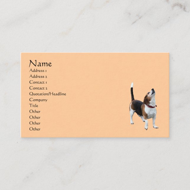 Carte de visite animal chien Beagle Howling (Devant)