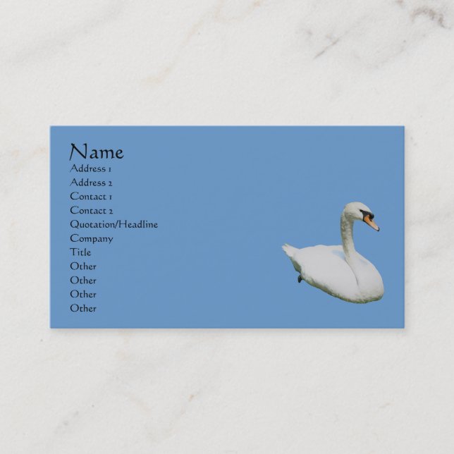 Carte de visite animal de cygne (Devant)
