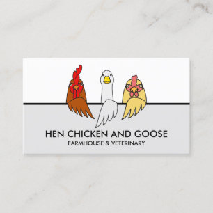 Carte De Visite Animal de ferme Vétérinaire Hen Chicken Goose