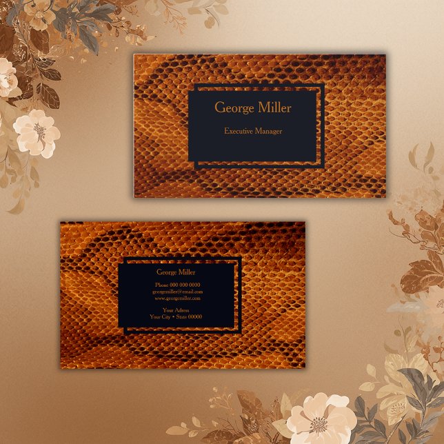 Carte De Visite animal de peau de serpent sauvage de luxe  (Créateur téléchargé)