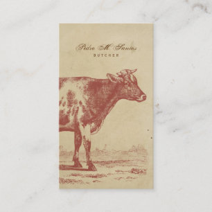 Carte De Visite Animal frais simple vintage de vache à lait de