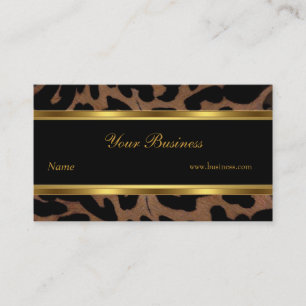 Carte De Visite Animal Gold Black Stripe Élégant Classé 2