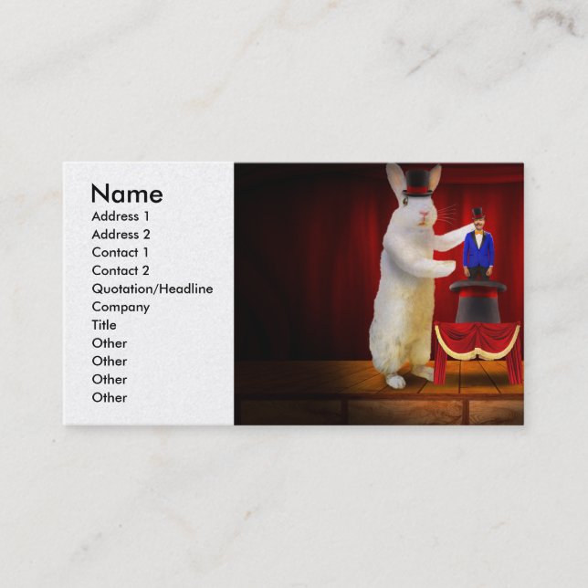 Carte De Visite Animal - Le lapin magique (Devant)