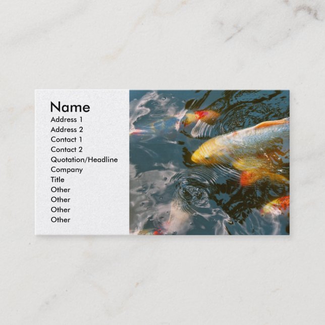 Carte De Visite Animal - Poisson - Conférer bonne chance (Devant)