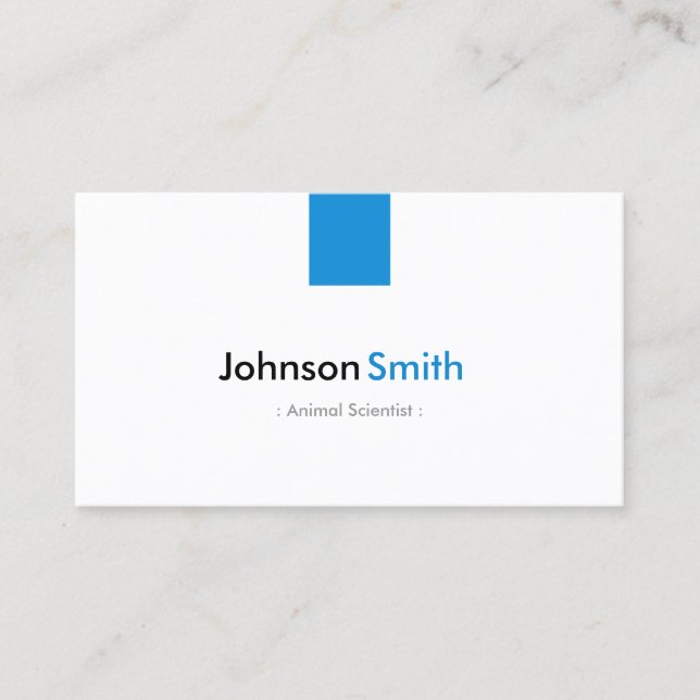 Carte De Visite Animal Scientifique - Simple Aqua Blue (Devant)