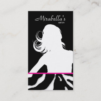 Carte de visite animal Zebra Salon de cheveux noir