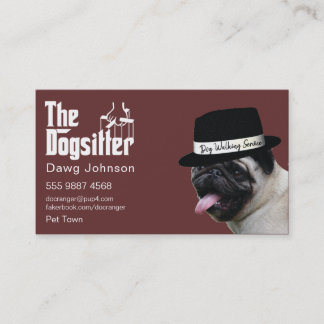 Carte De Visite Animaux assis 🐾 Dogfather Chien Walker Fiable