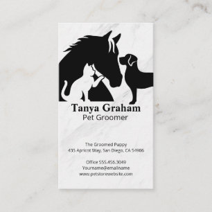 Carte De Visite Animaux Cheval Chien Chat Toiletteur