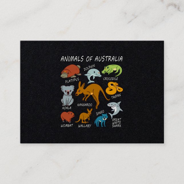 Carte De Visite Animaux D'Australie (Devant)