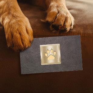 Carte De Visite Animaux de compagnie Animaux assis Gold Paw Logo e