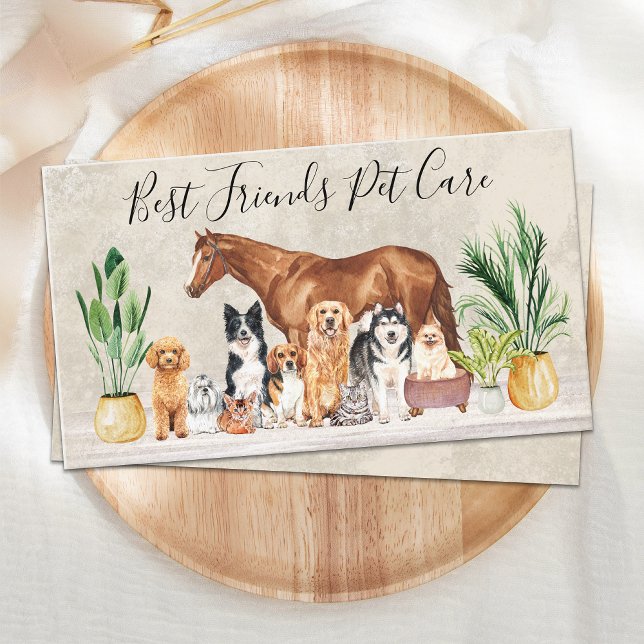 Carte De Visite Animaux de compagnie assis Chien Chat Cheval de ch (Créateur téléchargé)