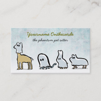 Carte De Visite animaux fantômes (animaux de compagnie assis)