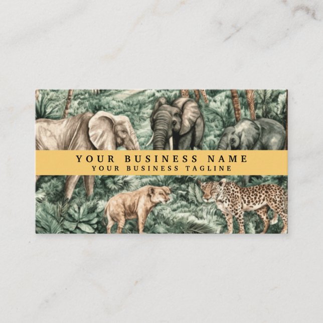 Carte De Visite Animaux Sauvages d'Afrique Jungle (Devant)