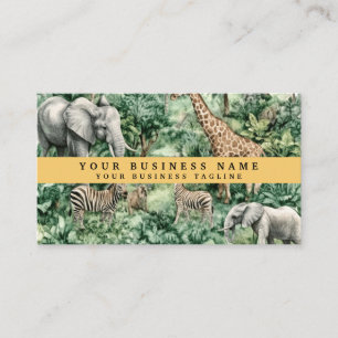 Carte De Visite Animaux Sauvages d'Afrique Jungle