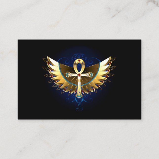 Carte De Visite Ankh or avec ailes (Devant)