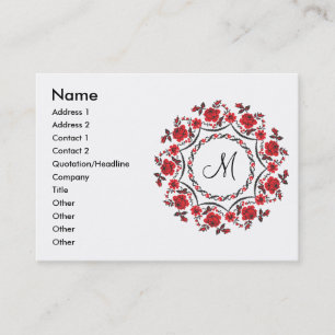 Carte De Visite Anneau rose Monogramme personnalisé initial