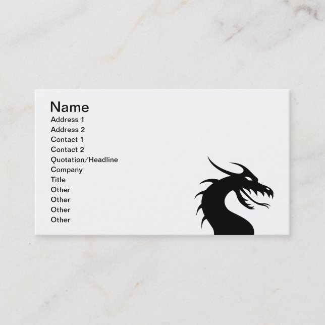 Carte De Visite Année du dragon - tête de dragon (Devant)