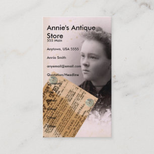 Carte De Visite Annie's Antique Store