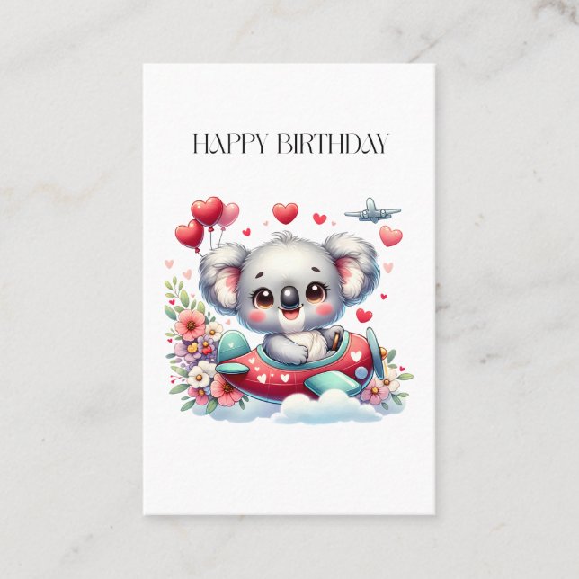 Carte De Visite Anniversaire de Koala Pilote (Devant)