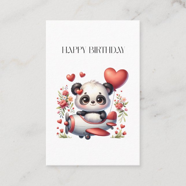 Carte De Visite Anniversaire de Panda Pilote (Devant)