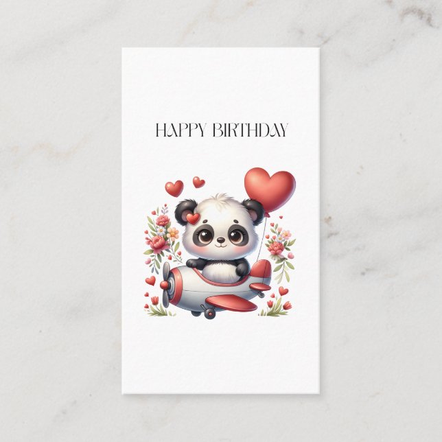 Carte De Visite Anniversaire de Panda Pilote (Devant)