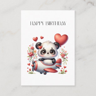 Carte De Visite Anniversaire de Panda Pilote