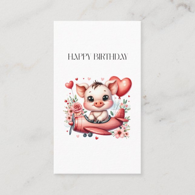 Carte De Visite Anniversaire de Pig Pilot (Devant)
