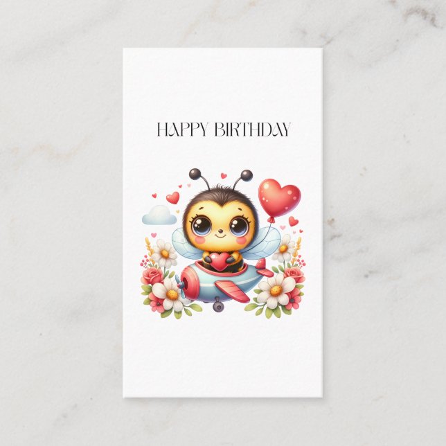 Carte De Visite Anniversaire de Pilote Abeille (Devant)