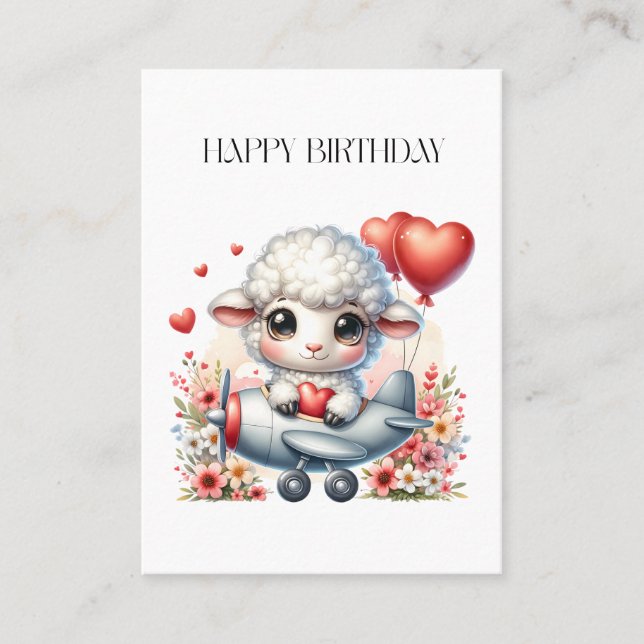 Carte De Visite Anniversaire du pilote de mouton (Devant)