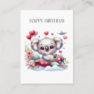 Carte De Visite Anniversaire Koala Pilote