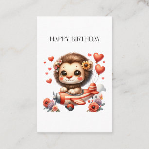 Carte De Visite Anniversaire Lion Pilote