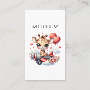 Carte De Visite Anniversaire Pilote Girafe