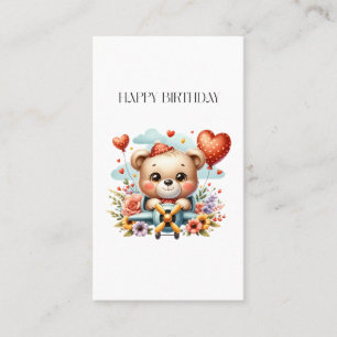 Carte De Visite Anniversaire Pilote Ours en Peluche