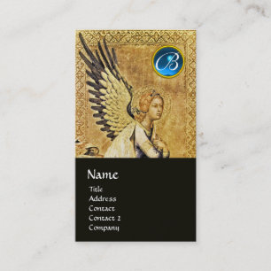 Carte De Visite ANNONCE ANGEL MONOGRAM, Blue Sapphire argent
